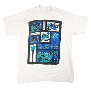 Vintage Christian T Shirt Mens Size Medium White 90s Rock Of Gibraltar